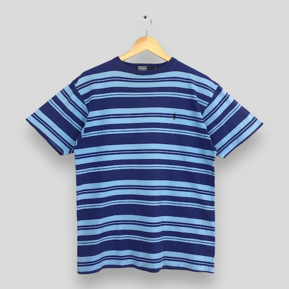 Camisa polo vintage de rayas azules multicolor de Polo Ralph Lauren camisa retro de rayas horizontales de Polo Pony pequeno camisetas unisex de Ralph Lauren talla S Etsy Mexico