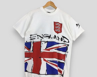Vintage England World Cup Usa 1994 Football White T shirt 90's England Team Sportswear World Cup Usa 94 United States Soccer Tees Size M