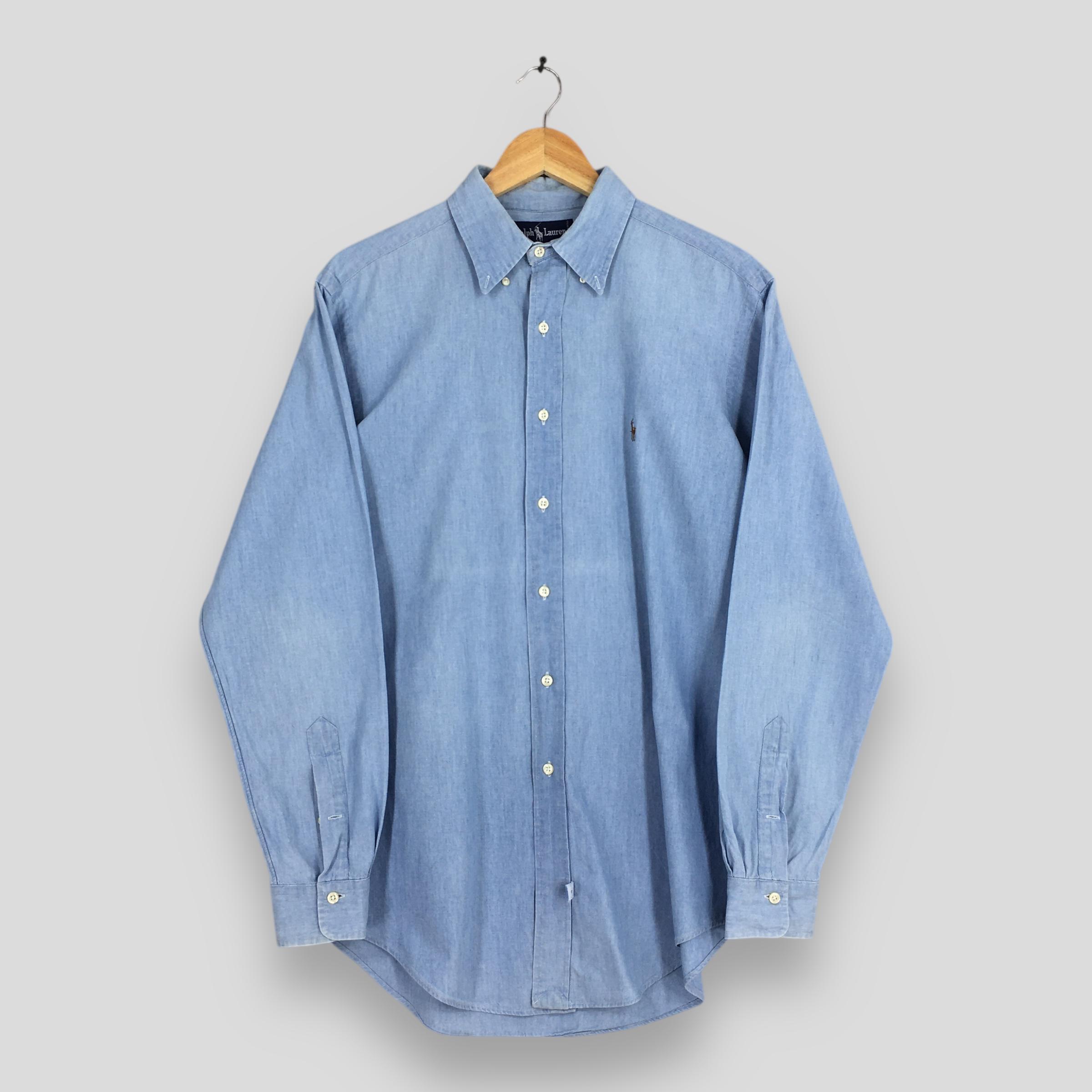 Vintage 90s Ralph Lauren Blue Blaire Shirt Medium Polo Ralph 