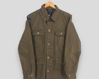 Chaqueta vaquera vintage R.Newbold Paul Smith, talla L, unisex, con cuatro bolsillos, estilo ropa de trabajo. Chaqueta vaquera marrón con botones.