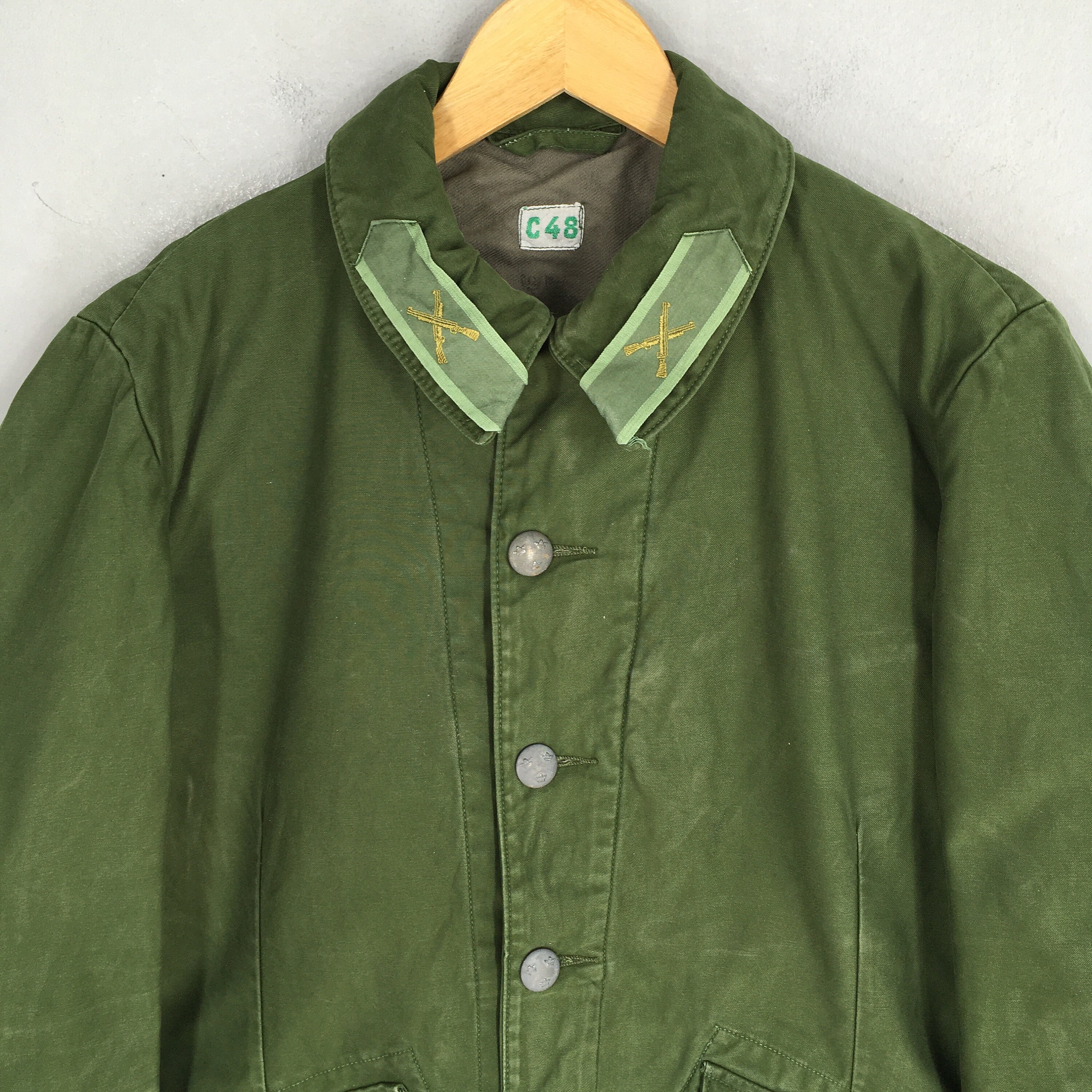 Vintage 70's Swedish C48 Infrantry Military Jacket Medium C48