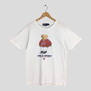 Vintage 90s Polo Bear Ralph Lauren Nba Basketball T shirt Small Polo Sport Basketball Polo Bear Outfit Tops Gray Tees Streetwear Size S