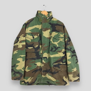 Vintage Alpha Industries M-65 Field Camouflage Jacket Small 80s Us Military Army Camouflage Woodland Bomber Camo Army Combat Jacket Size S