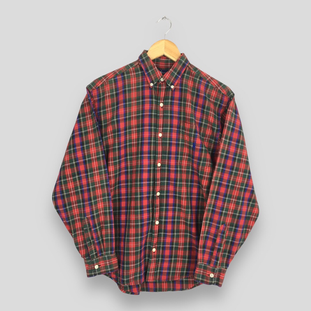 Vintage Polo Ralph Lauren Checkered Flannel Red Shirt Large Polo