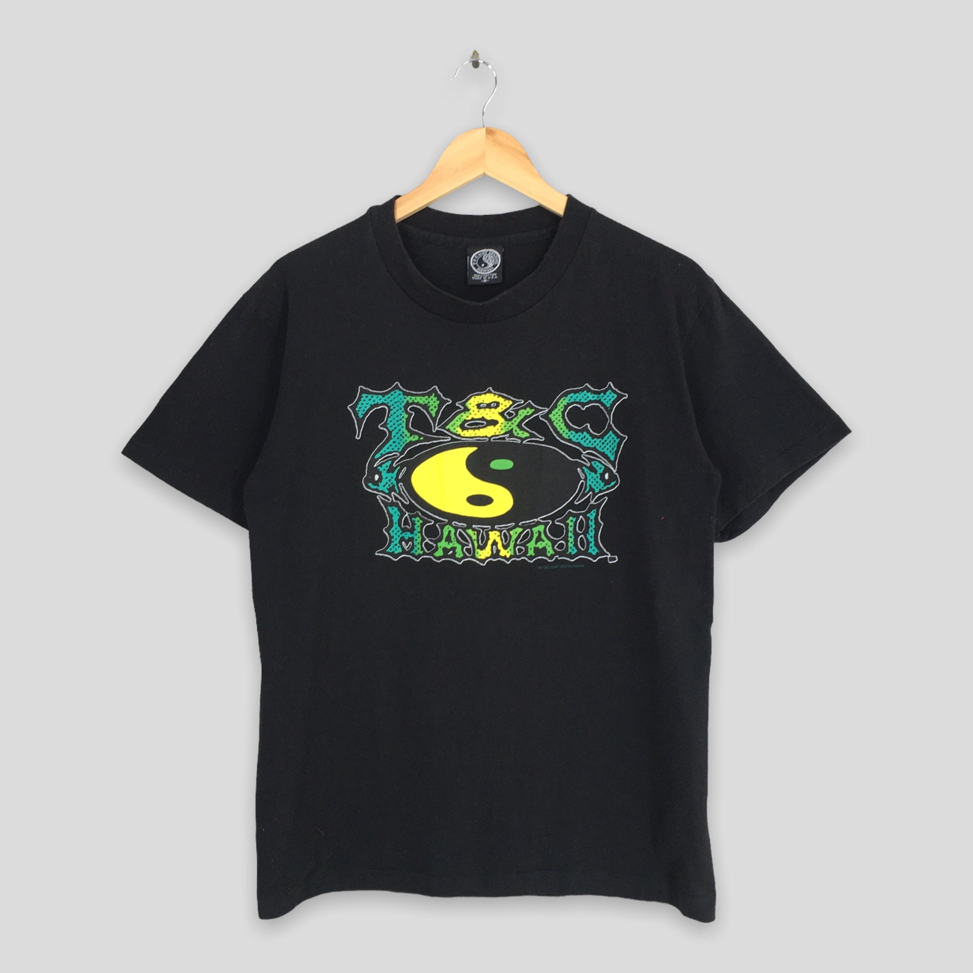 ヴィンテージ 90年代 T&C サーフデザイン 陰陽 サーフィン ブラック T
