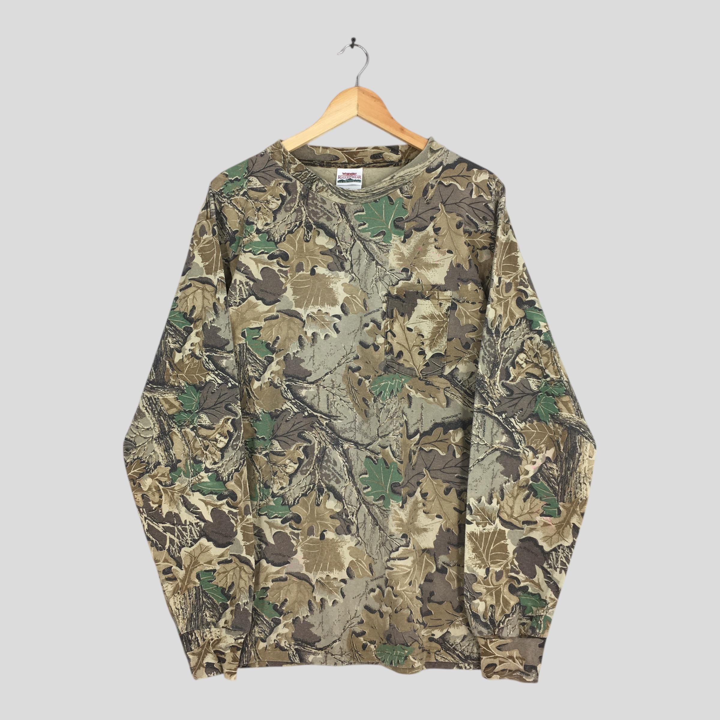 Vintage 90s Wrangler Rugged Real Tree Camo T Shirt Xlarge
