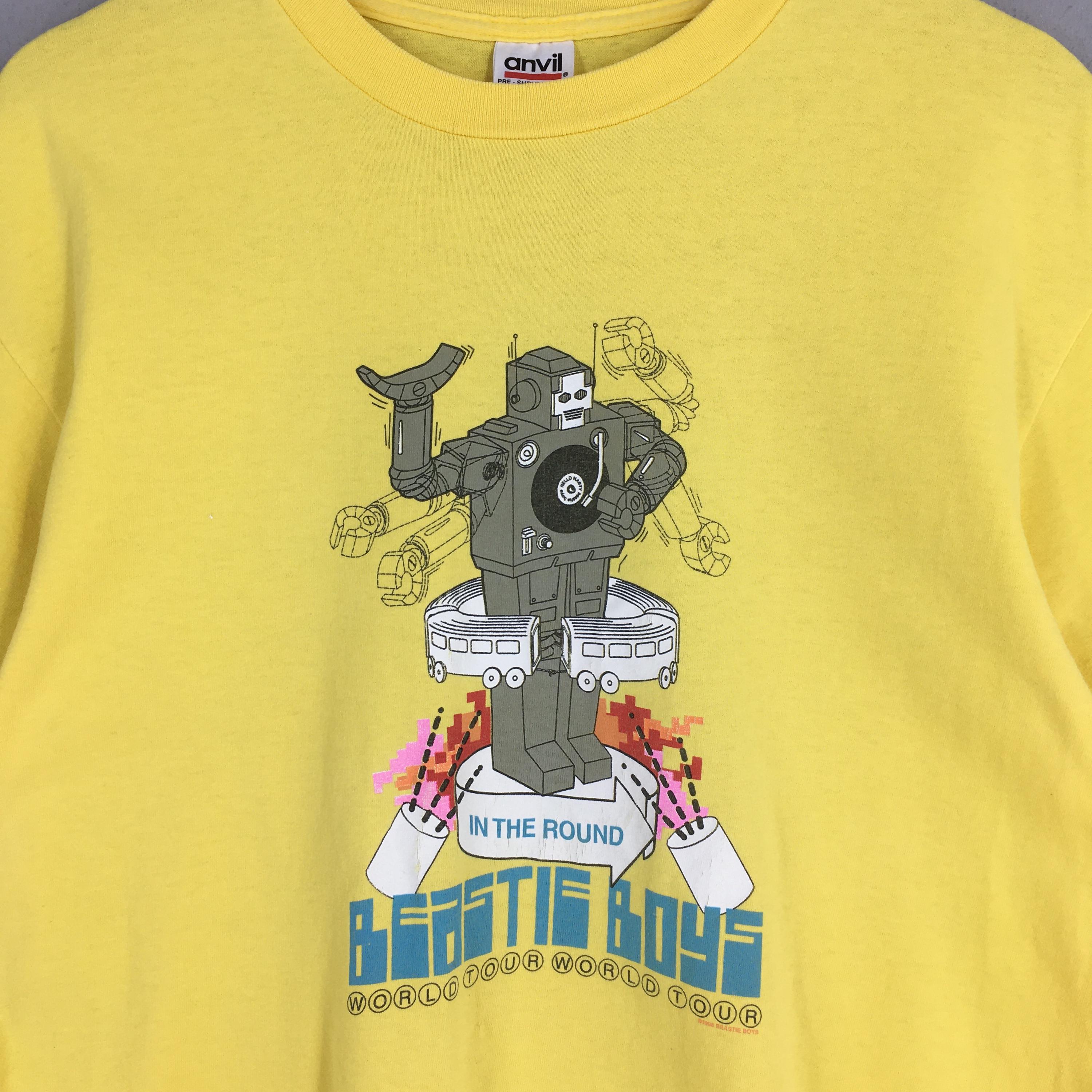 Vintage 1998 Beastie Boys Robot Hello Nasty Yellow Tshirt Large