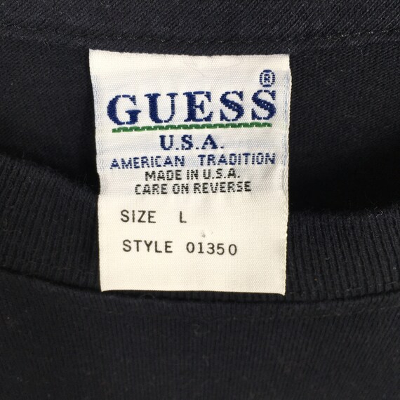 Vintage 90's Guess Jeans Usa Black T shirt Large … - image 5