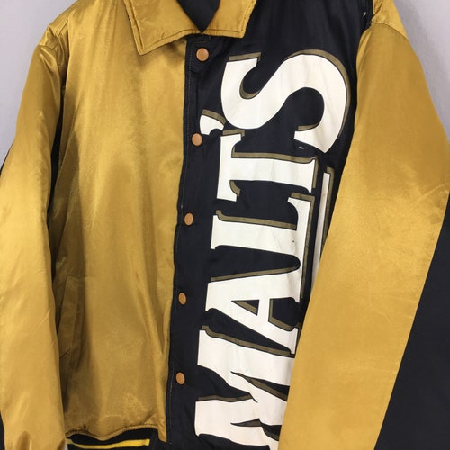 Vintage Malts Beer Button Bomber Jacket Medium 90s Malts Bomber Jacket Malts Puffer Goose Down Warmer Jacket Ski Wear Coat shops Winter Size M