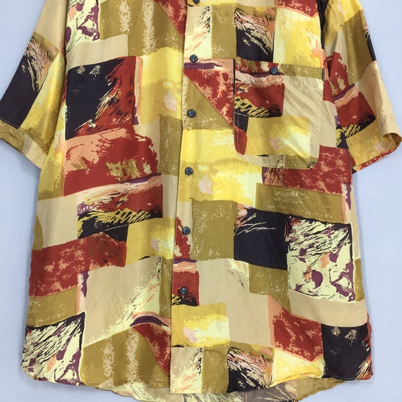 Vintage Funky Multicolor Abstract Pattern Shirt M… - image 3