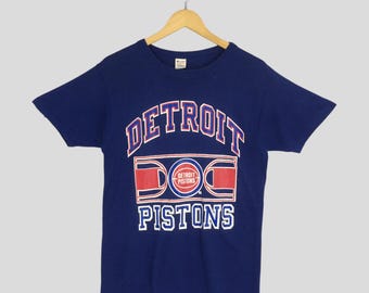ヴィンテージ 1980年代 チャンピオン USA デトロイト ピストンズ NBA ブルー Tシャツ M デトロイト ピストンズ バスケットボール プリントシャツ ピストンズ ジャージ Tシャツ サイズ M