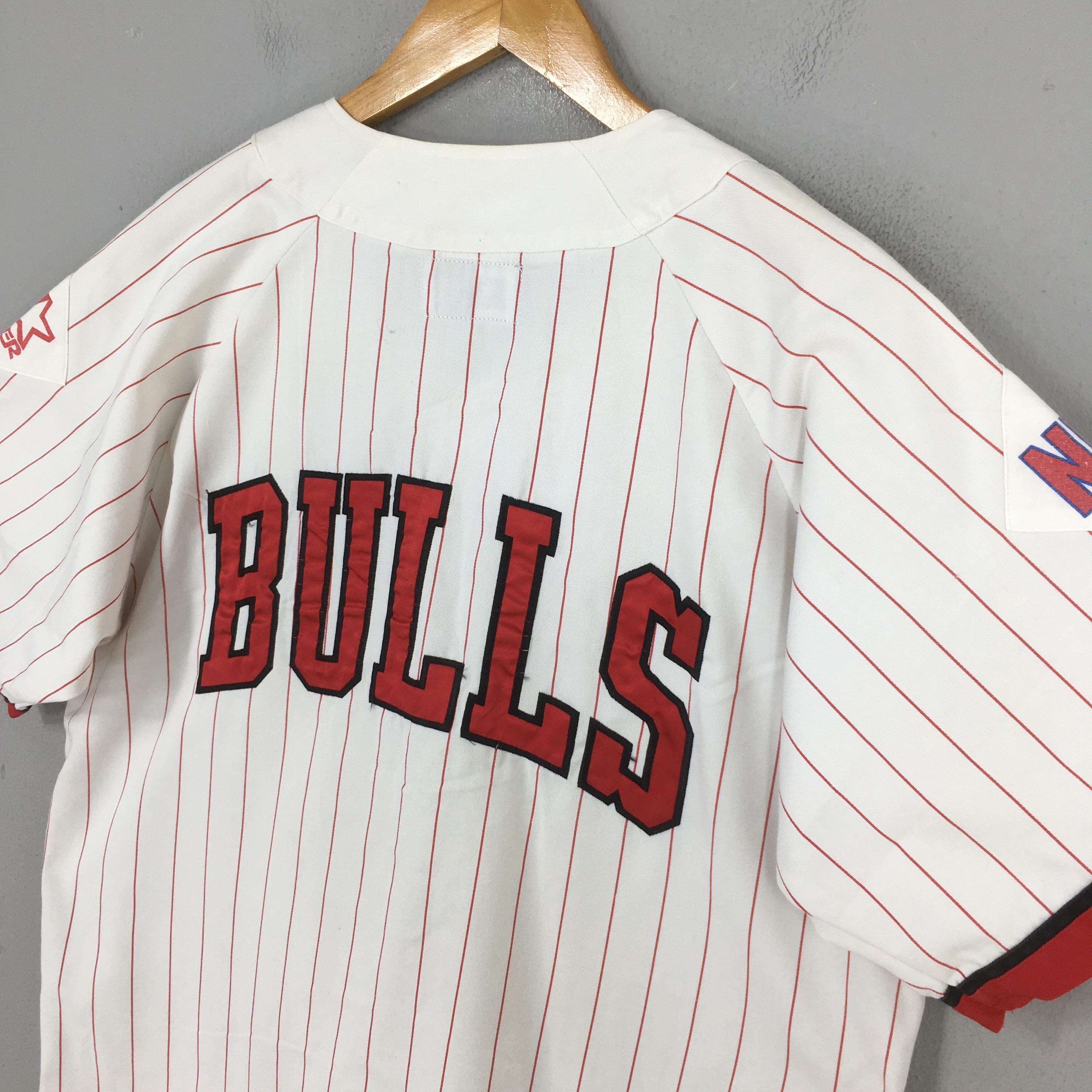 Vintage 90s Chicago Bulls Nba Champions Pinstripe Jersey Large