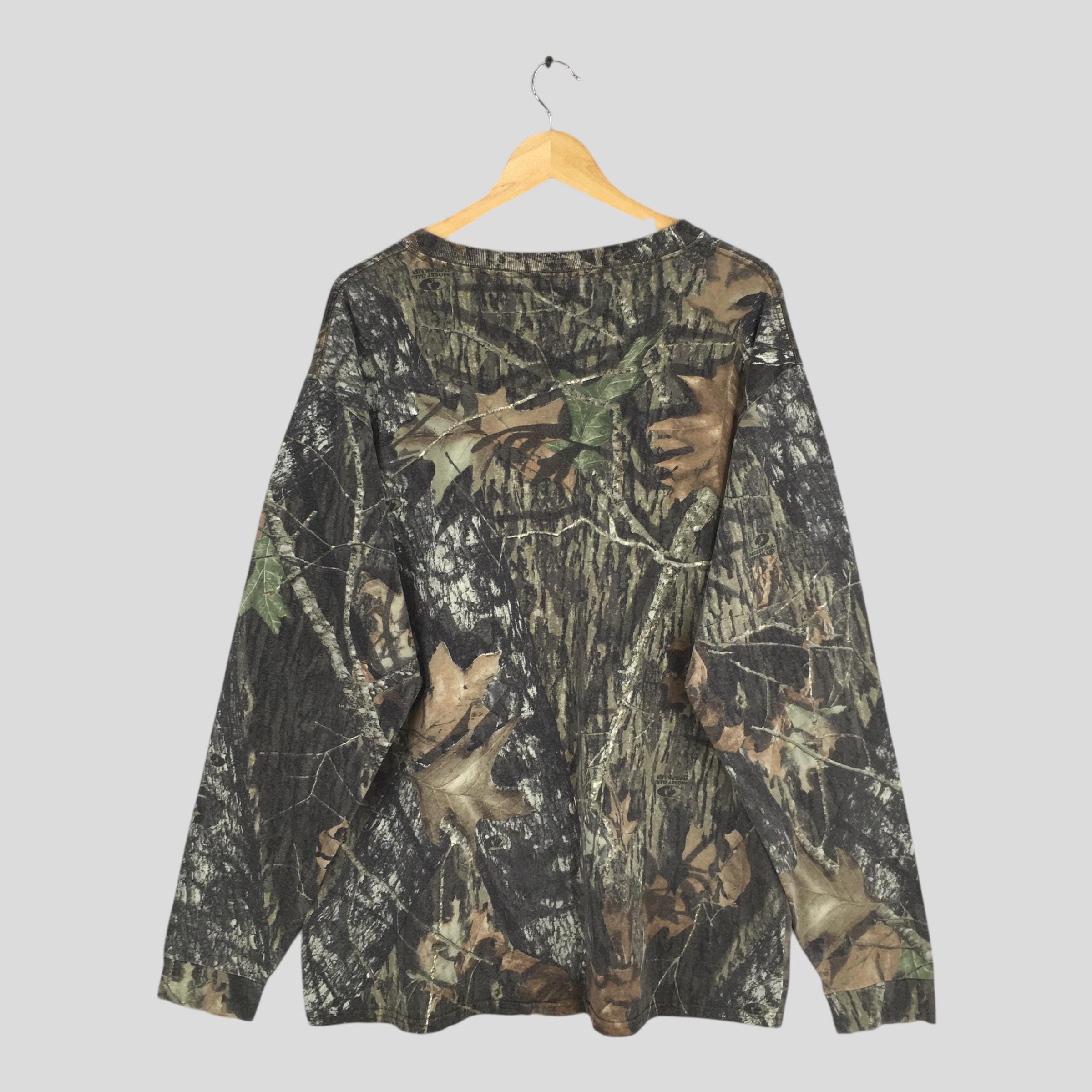 Vintage 90s Jerzees Mossy Oak Tree Camo T Shirt Xlarge Brown