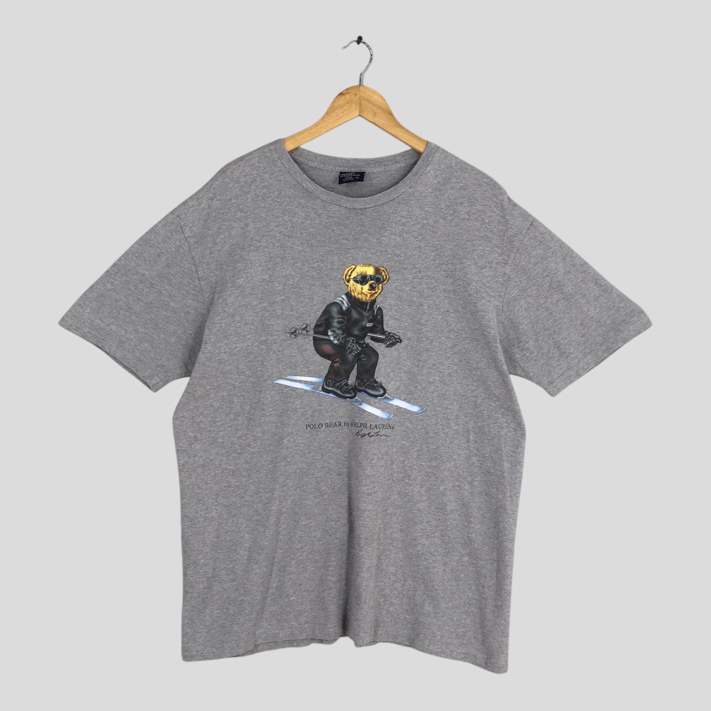 Vintage Polo Bear Ski Ralph Lauren Gray T Shirt Large Polo Bear