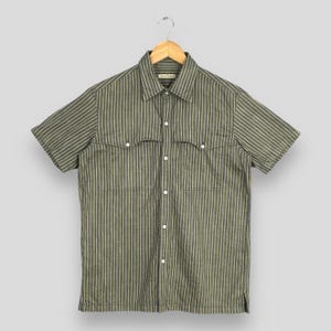 Vintage Journal Standard Stripes Work Shirt Medium Journal Standard Rockabilly Style Flannel Retro Preppy Workwear Menswear Shirt Size M