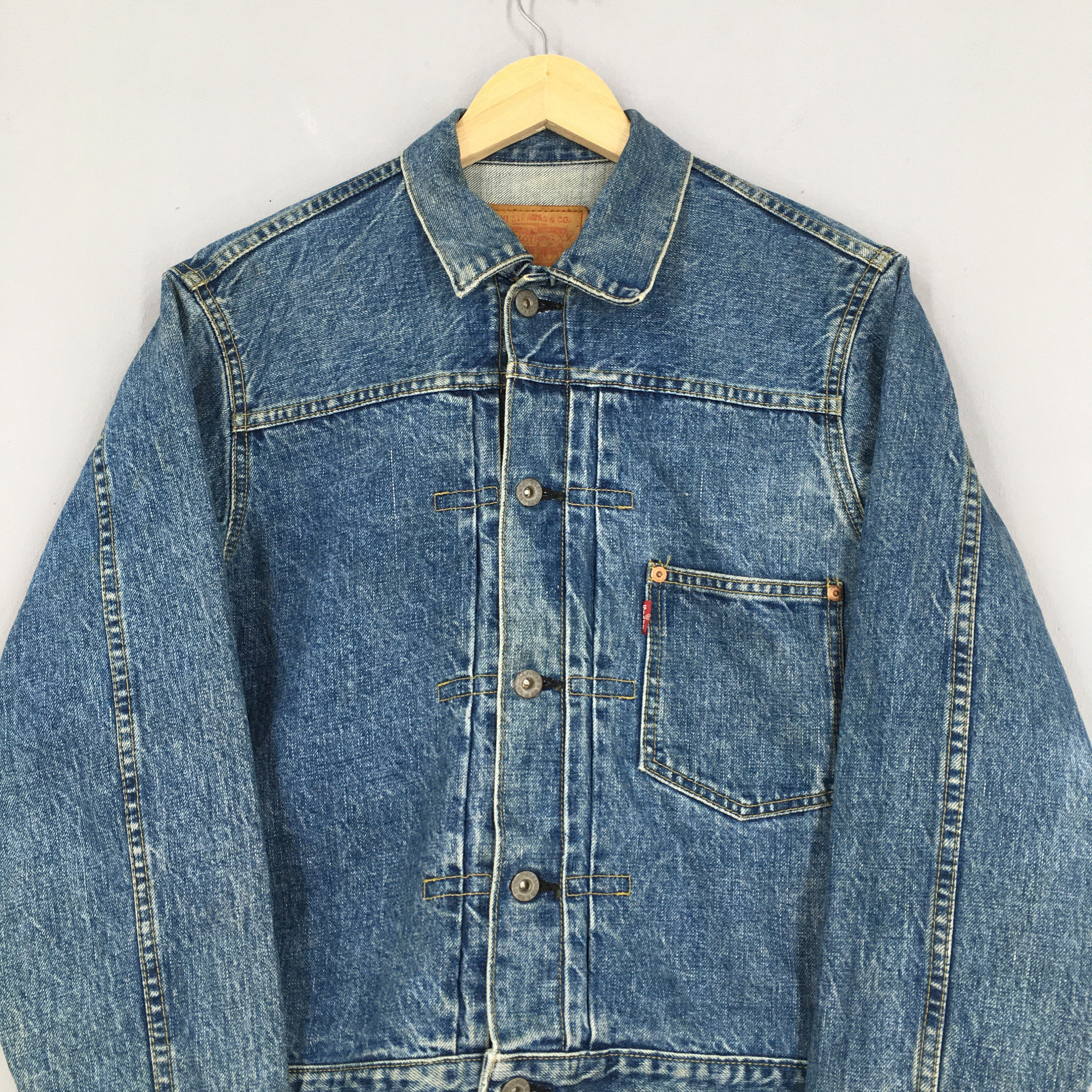 Vintage 90s Levi's BIG E Type I Redline Denim Jeans Jacket Medium 
