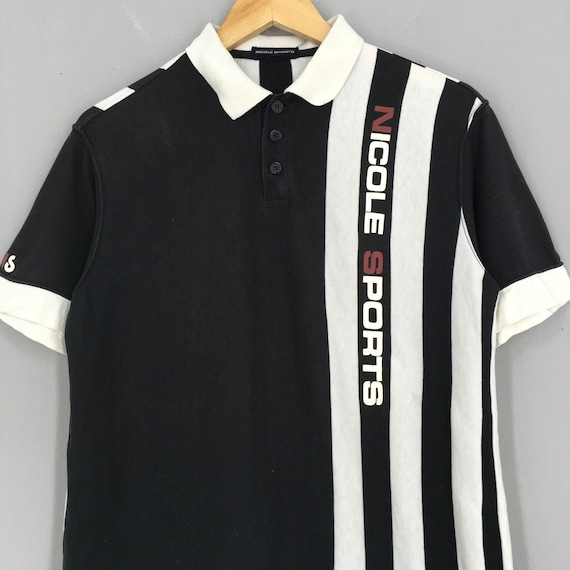 Vintage Nicole Club Sports Stripes Polo Shirt Small 90s Polo