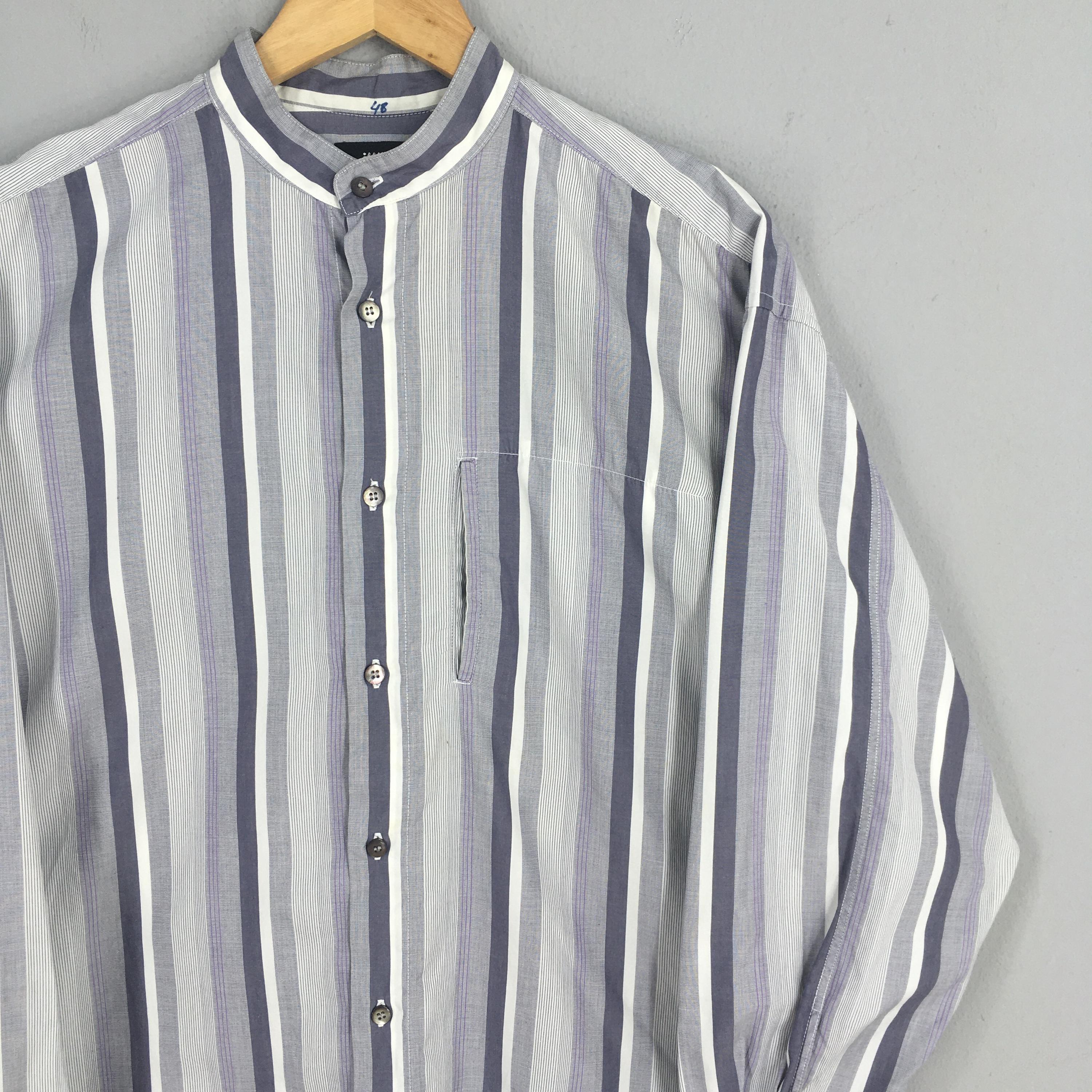 Vintage 80s Issey Miyake Stripes Multicolor Shirt Small IM