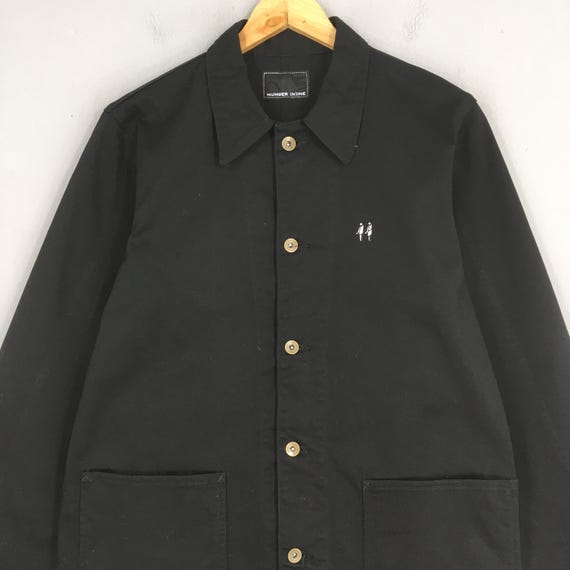 number(n)ine 本人期　タイム期　シルクブルゾン　01ss Vintage Number (n)ine Black Frenchwork Jacket Large Takahiro