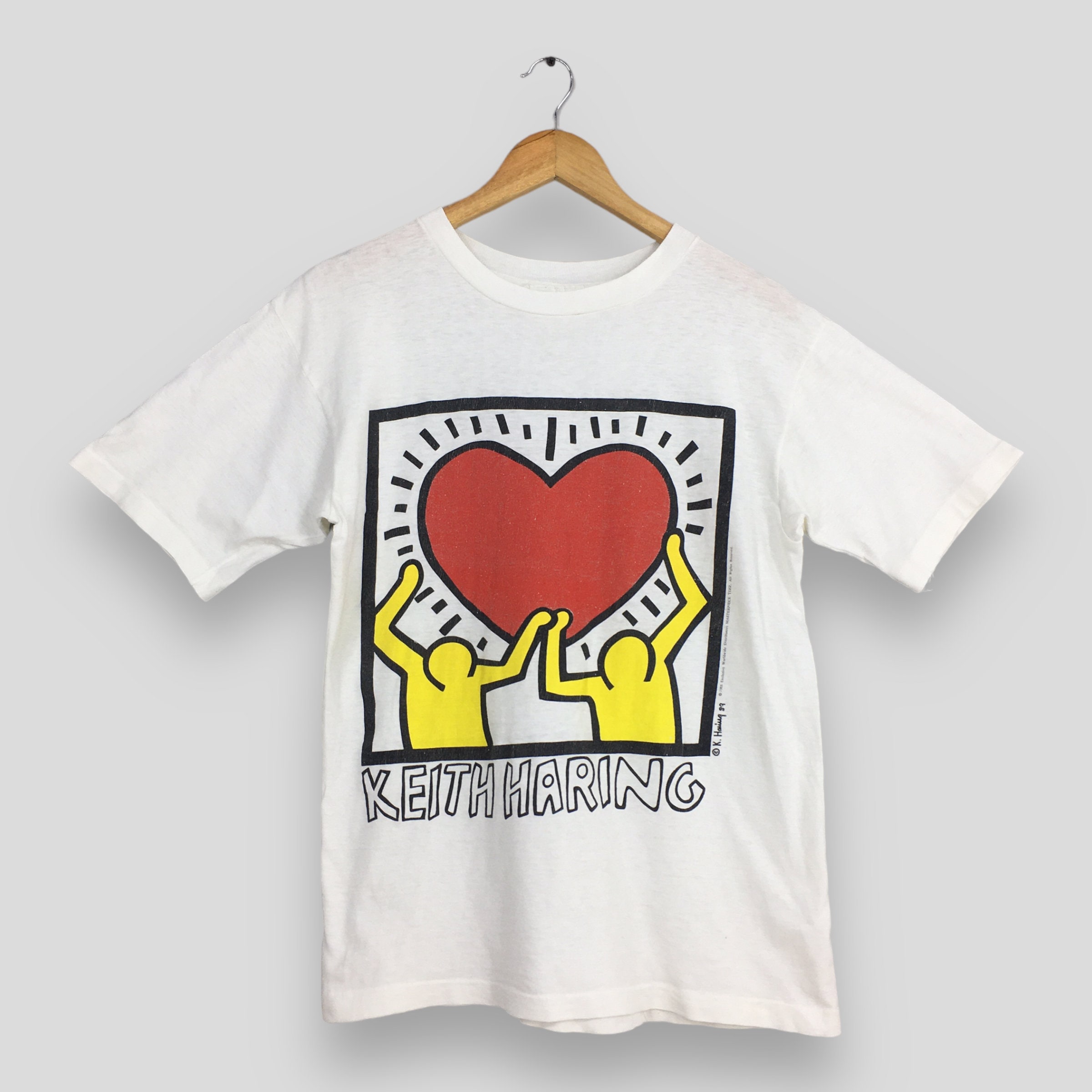 Vintage 1988 Keith Haring Heart Pop Art T Shirt Medium Keith Vintage 1988 Keith Haring Heart Pop Art T Shirt Medium Keith