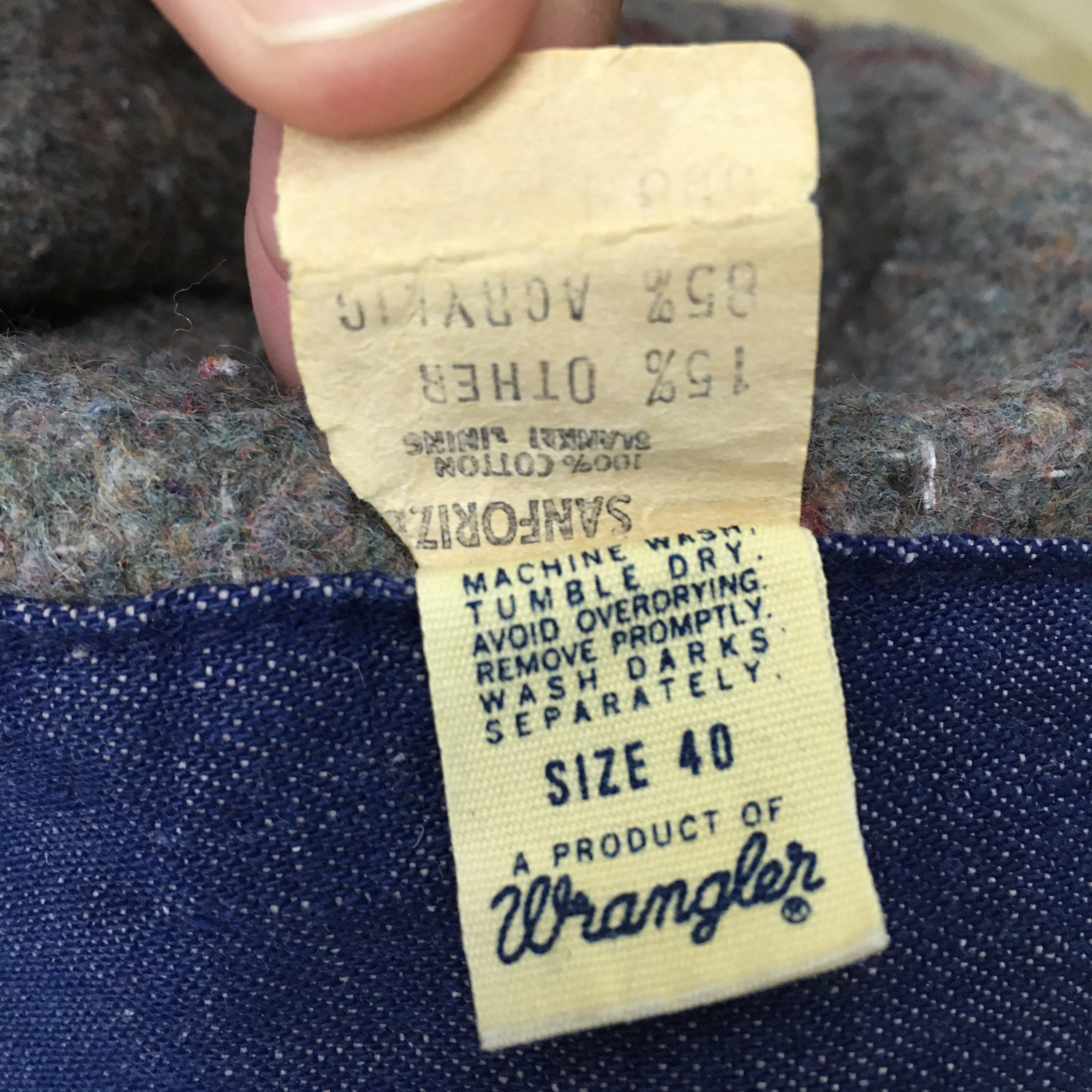 Vintage 80s Wrangler Sanforized Blue Chore Denim Jacket Medium