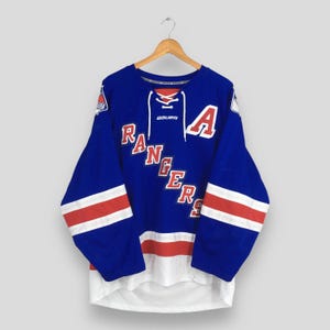 Vintage 90's New York Rangers NHL Blue Jersey Large New York