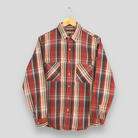 Vintage Dubble Works Japan Plaid Checkered Flannel Shirt Medium