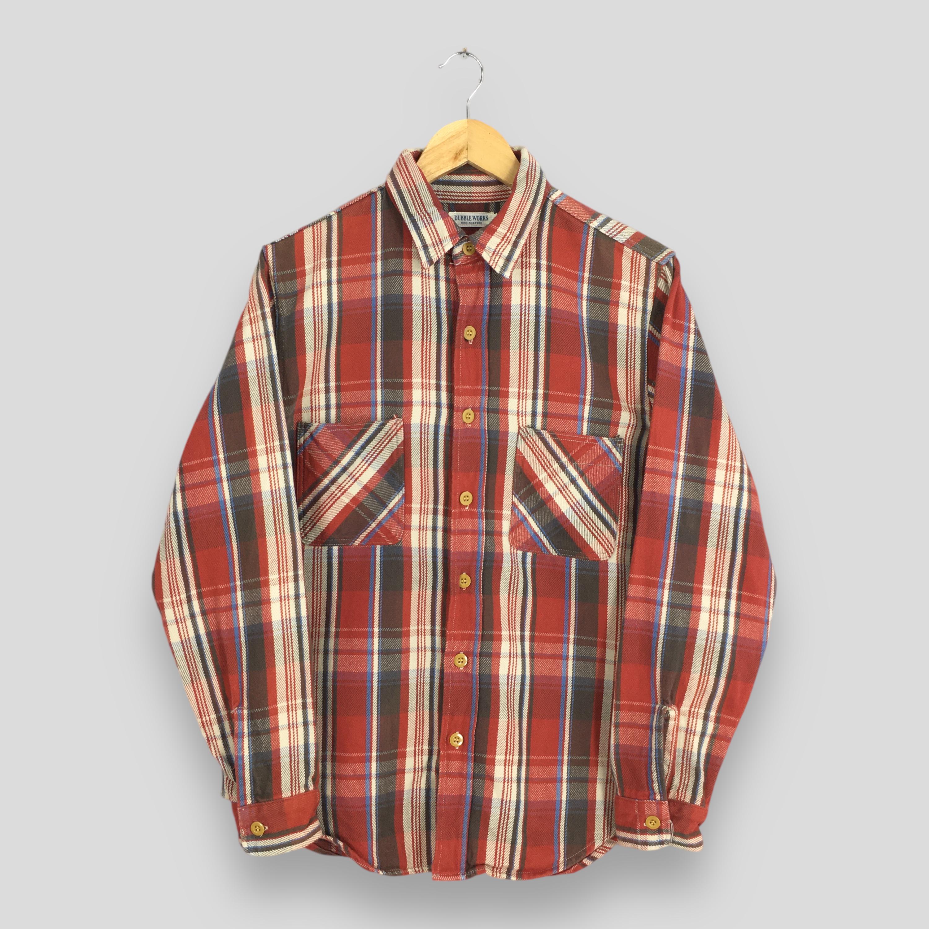 Vintage Dubble Works Japan Plaid Checkered Flannel Shirt Medium