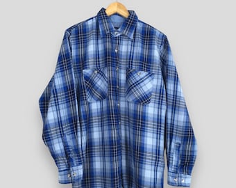 トップス subculture OMBRE CHECK SHIRT blue flannel-gray-bgblue-front-c.