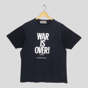 Vintage 90s John Lennon War Is Over Blue T shirt Medium John Lennon & Yoko Ono Shirt The Beatles New York Ringo Pop Music Concert Tee Size M