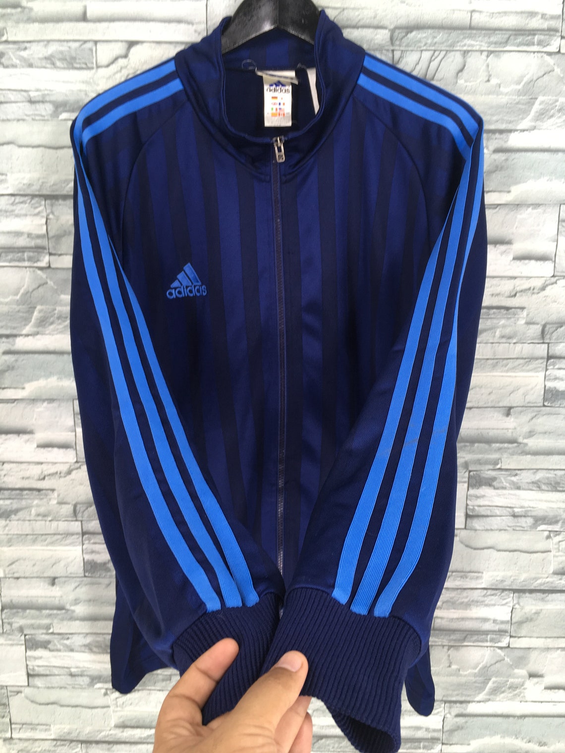 Adidas Firebird Jacket Xlarge Blue Adidas Equipment Logo Etsy