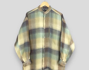 Vintage 80's Issey Miyake Denim Striped Shirt Men Large IM