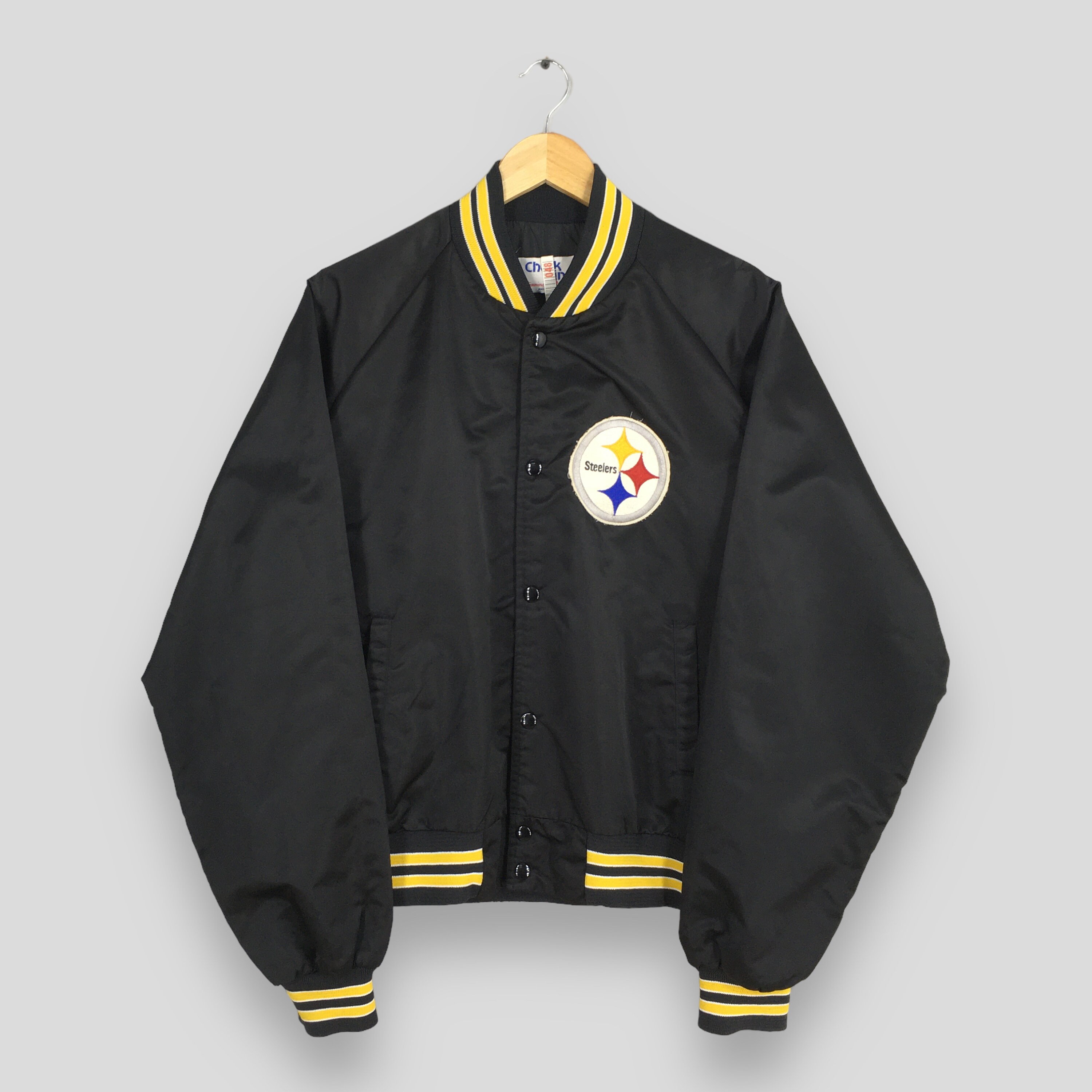 Vintage 90s Pittsburgh Steelers Nfl Football Black Varsity