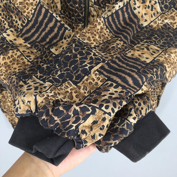 Vintage Tiger Leopard Patterned Jacket Medium 90s… - image 4