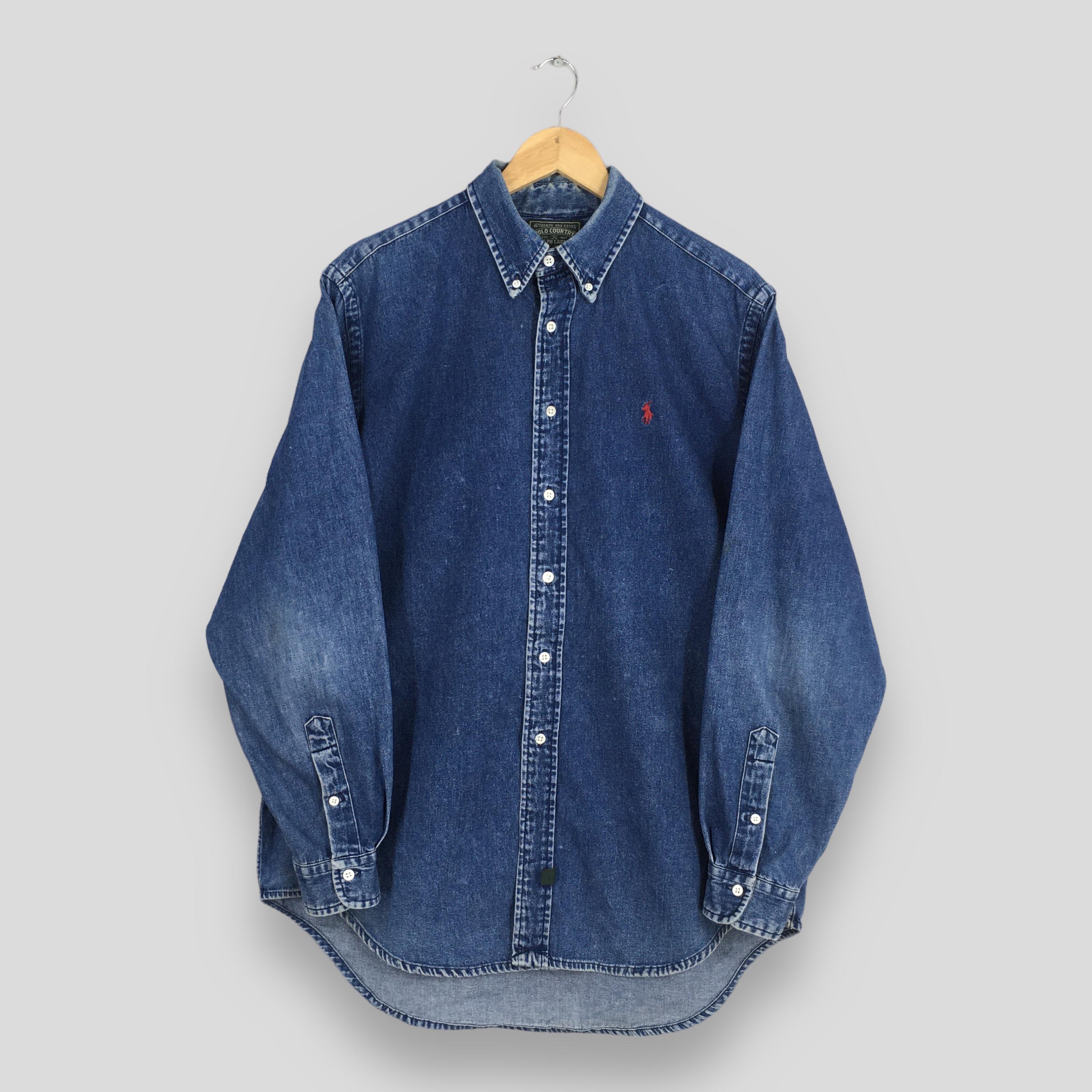 Vintage 90s Polo Country Ralph Lauren Jeans Shirt Large Polo Pony