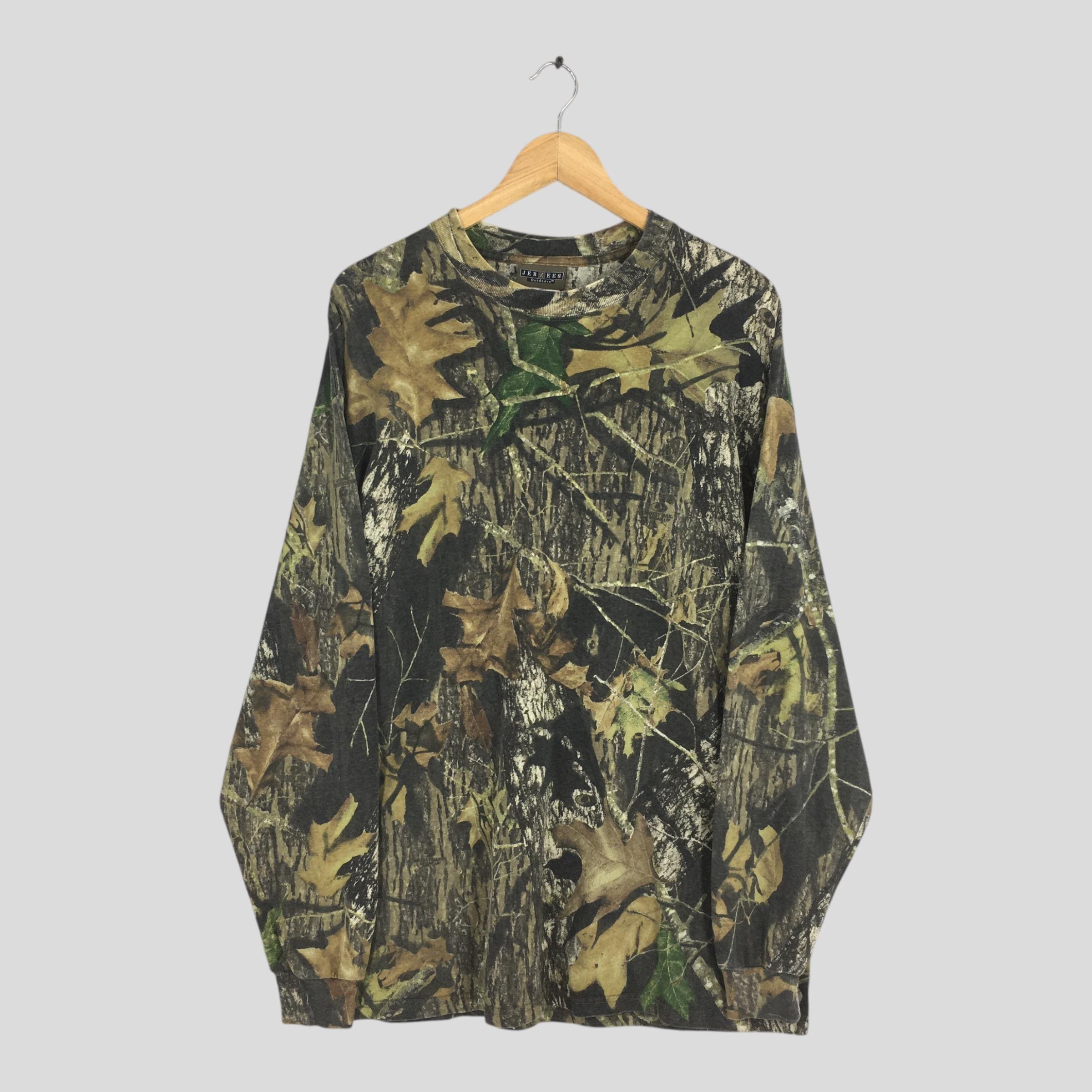 Vintage 90s Mossy Oak Tree Camo Long Sleeve Tshirt Xlarge Green