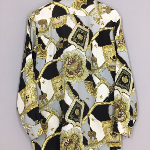 Vintage Baroque Shirt Medium Designer Gold Chain … - image 7