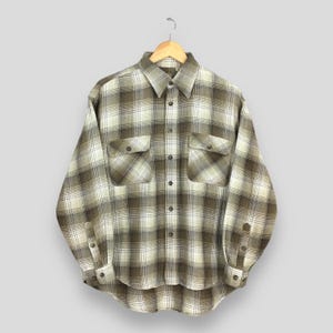 Vintage 90s Plaid Shadow Checkered Green Flannel Shirt Large Tartan Checked Casual Flannel Rustic Grunge Indie Boho Button Down Shirt Size L