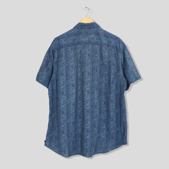 Vintage Gap Paisley Blue Floral Shirt Casual Larg… - image 7