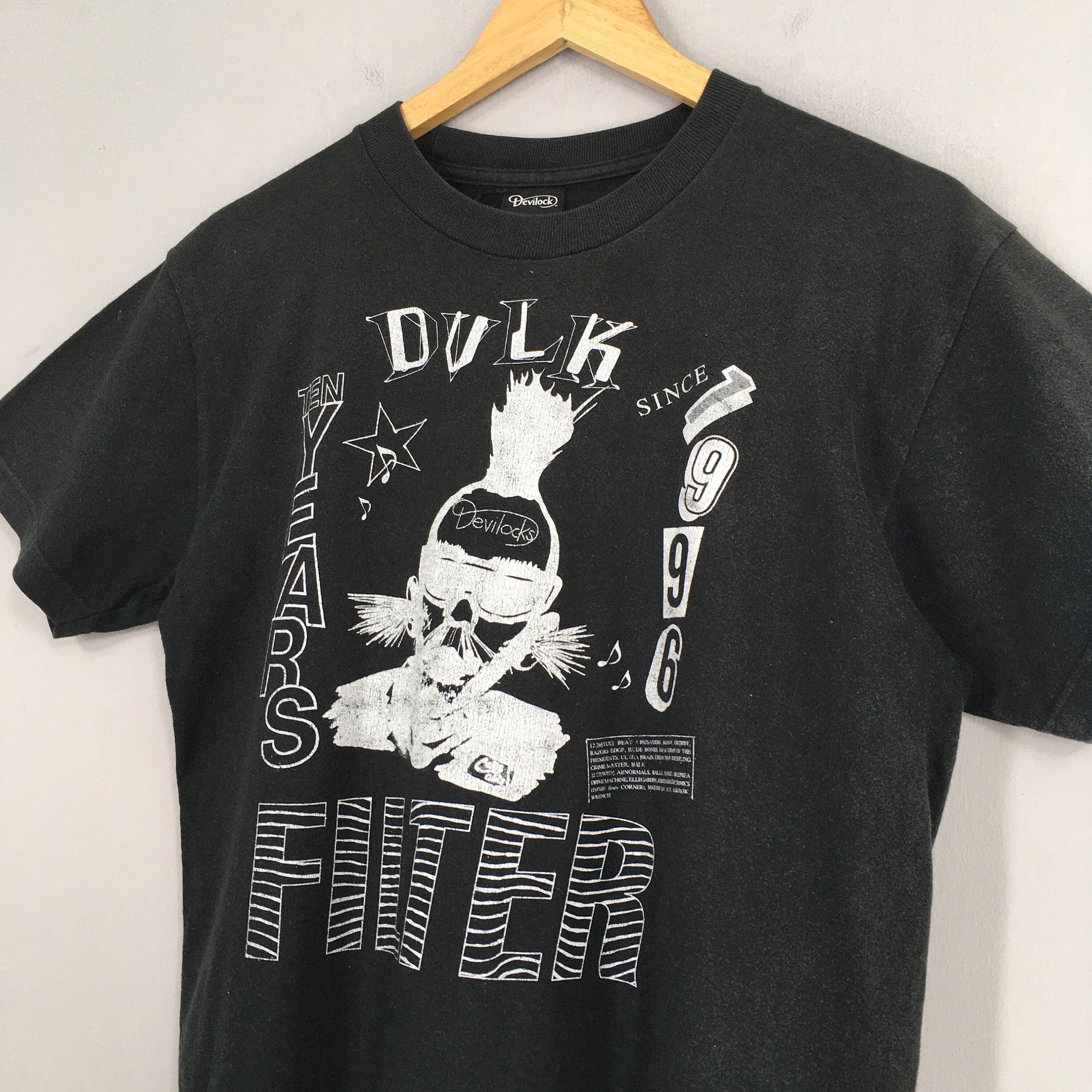 Vintage Devilock Japanese Streetwear Black T Shirt Medium Dulk 