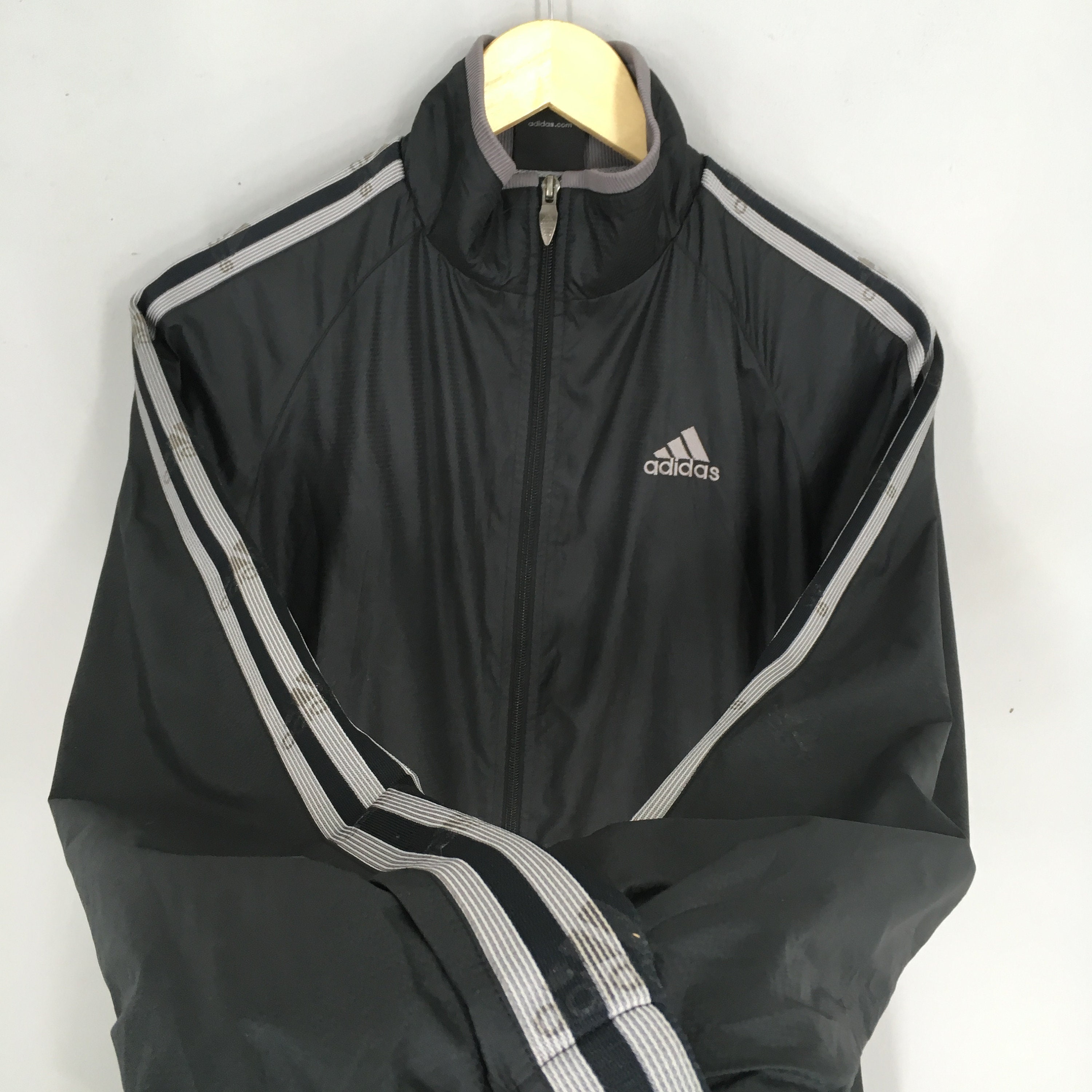 Adidas Black Zipper Jacket Men Medium Vintage Adidas Equipment Etsy UK