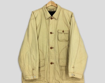 Vintage 90's Chaps Ralph Lauren Wool Lining Casual Jacket Large Ralph Lauren Warmer Casual Chaps Denim Harrington Men Work Jacket Size L