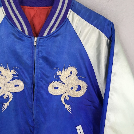 Vintage Sukajan White Dragon Japanese Jacket Larg… - image 6