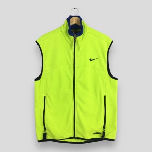 Vintage Nike Acg Fleece Neon Vest Jacket Medium Y2K Nike Swoosh Nike Sportswear Sleeveless Green Jacket Nike Acg Outerwear Sweater Size M