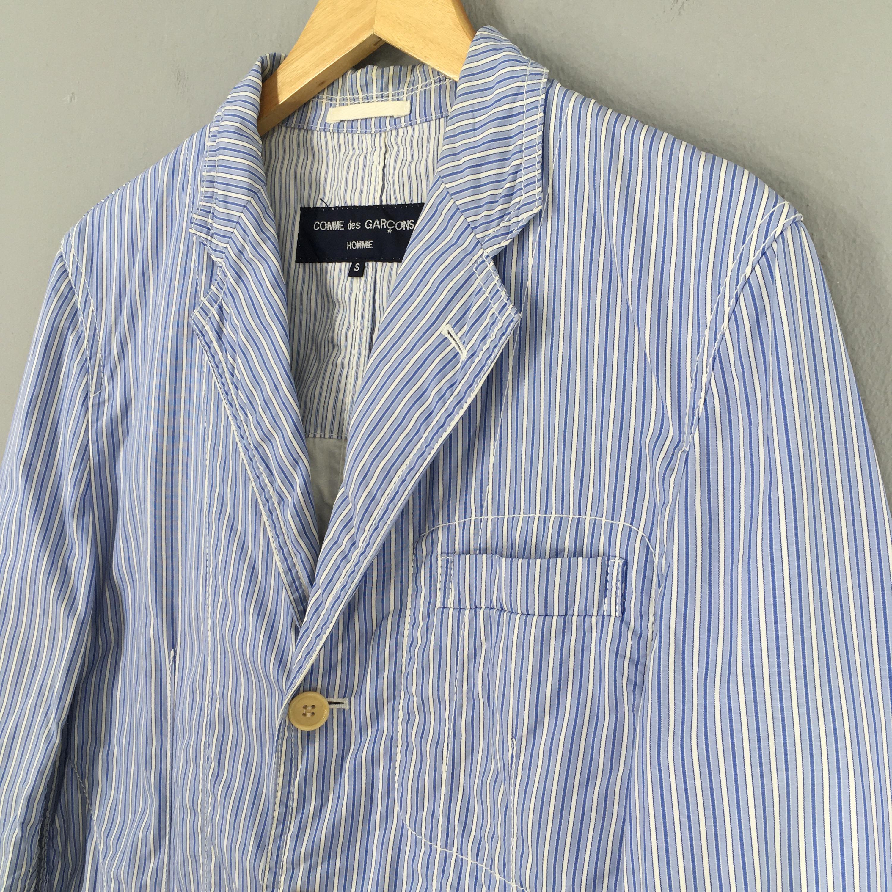 Vintage Comme Des Garcons Blue Striped Coat Blazer Small