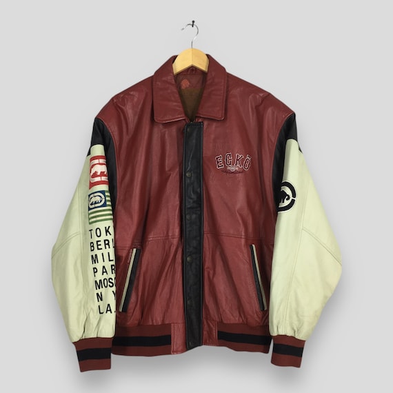 Vintage Y2K Ecko Function Leather Jacket Medium E… - image 1