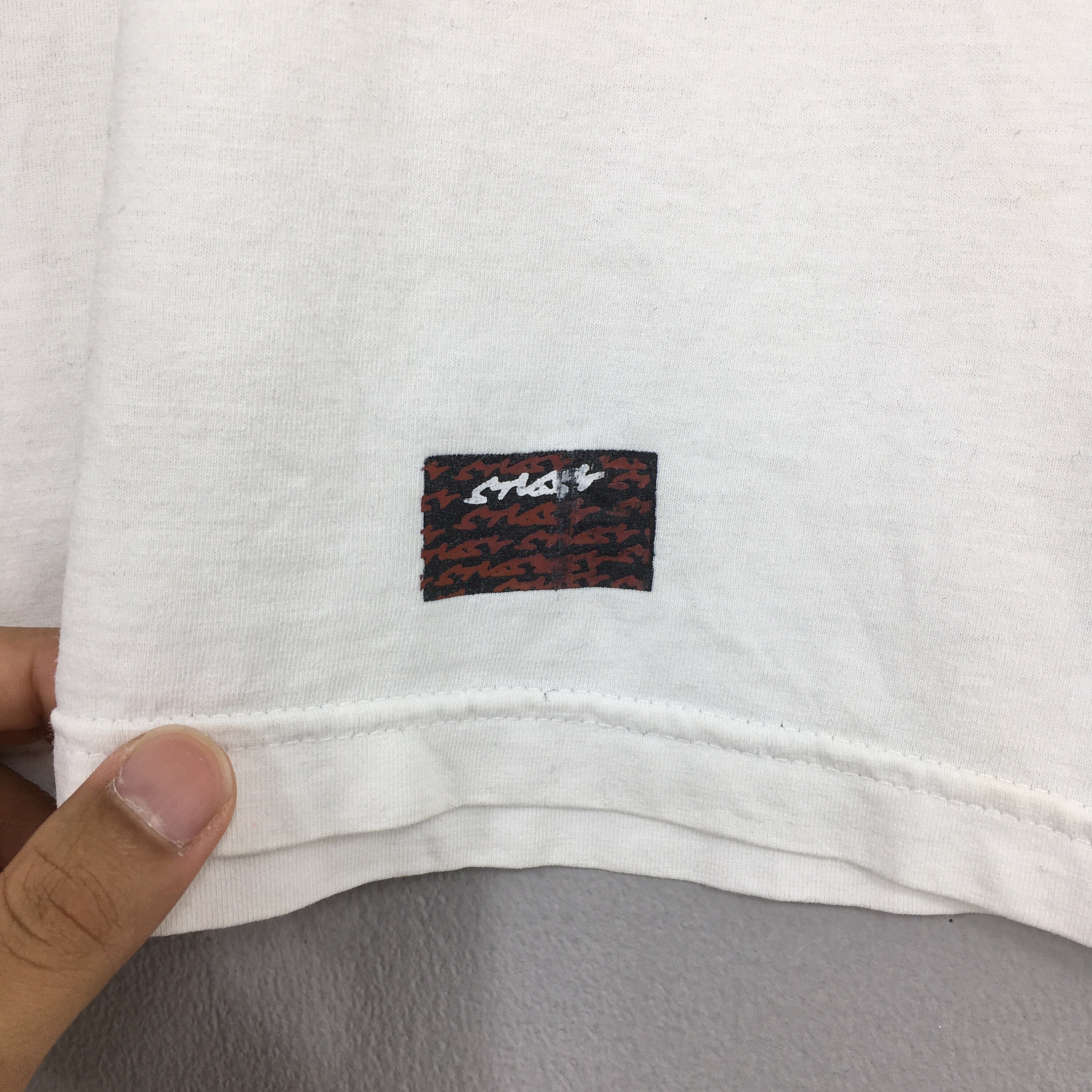 Vintage 90's Stussy Satan Skateboarding White T Shirt Medium Vintage 90's Stussy Satan Skateboarding White T Shirt Medium
