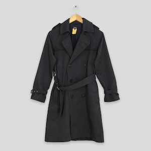 Vintage APC Long Coat Women&#39;s Jacket Apc Designer Black Jacket Parka APC France Rue Madame Paris Trench Coat Black Size XS