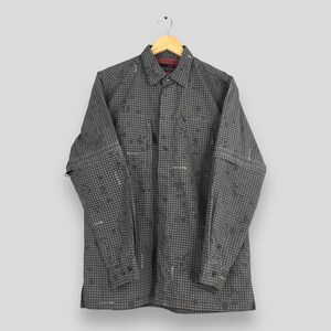Vintage 90&#39;s Vans Usa Plaid Shirt Large Vans Skateboarding Streetwear Skater Vans Of The Walls Black Digital Checkered Buttondown Size L