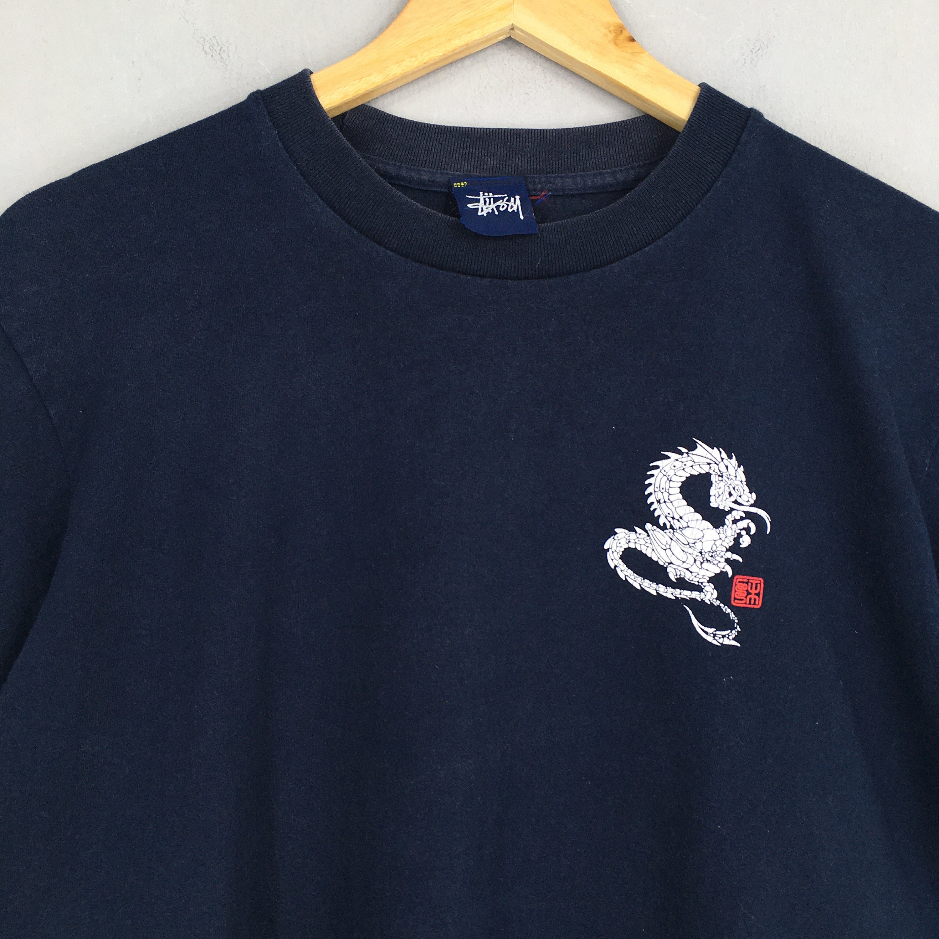 Vintage 80's Stussy Dragon Usa Skater Blue T Shirt Medium Vintage 80's Stussy Dragon Usa Skater Blue T Shirt Medium
